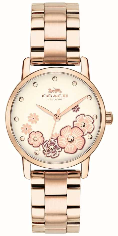 coach womens grand rose gold plated watch