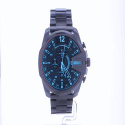 Diesel Men's Mega Chief Black IP Steel Iridescent Watch DZ4318