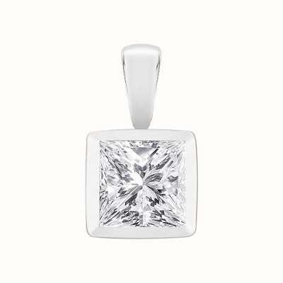 Perfection Crystals Single Stone Rubover Princess Cut Pendant (0.90ct) P5490-SK