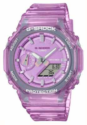 Casio G-Shock Unisex Skeleton x Metal Dial Pink Jelly Strap Watch GMA-S2100SK-4AER