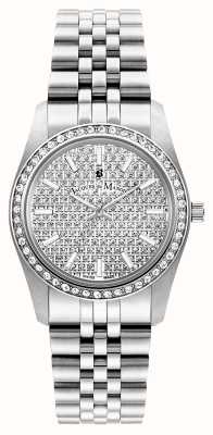 Jacques Du Manoir Inspiration Glamour | 34mm | Silver Pave Dial | Stainless Steel JWL01101