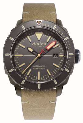 Alpina Seastrong Diver 300 | Grey Dial | Brown Leather Strap AL-525LGG4TV6
