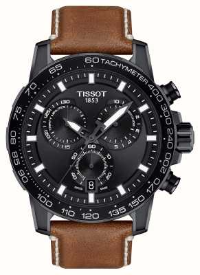 Tissot Supersport Chrono (45.5mm) Black Dial / Brown Leather T1256173605101