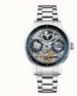 Ingersoll The Jazz | Automatic | Blue Skeleton Dial | Stainless Steel Bracelet I07707