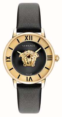 Versace LA MEDUSA | Black Dial | Black Leather Strap VE2R00122