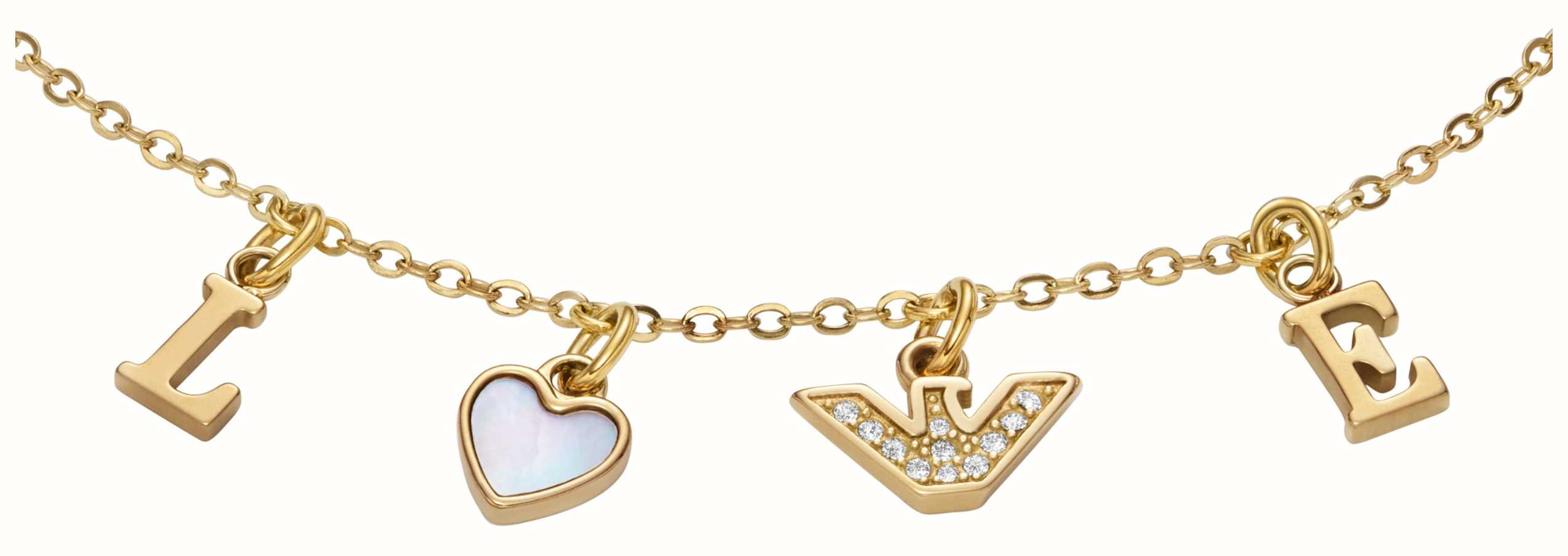 Emporio Armani Women's Love Bracelet | Gold-Tone Stainless Steel