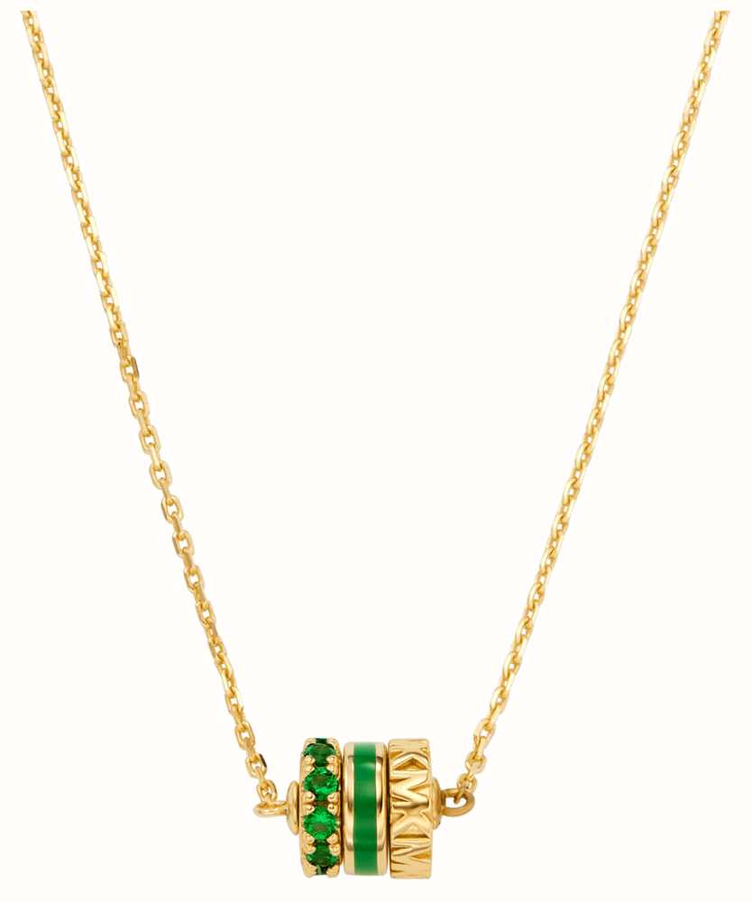 Michael Kors Necklace | Gold Plated Sterling Silver | Green