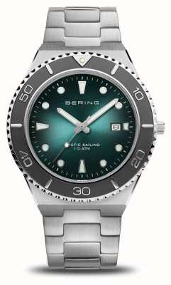 Bering Arctic Sailing | Green Dial | Stainless Steel Bracelet 18940-708