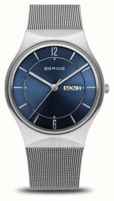 Bering Day Date Classic | Blue Dial | Stainless Steel Mesh Bracelet 11938-003DD