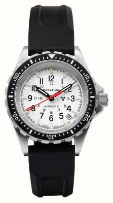 Marathon Arctic Edition Medium Diver's Automatic | MSAR Auto | White Dial | Black Silicone Strap | WW194026SS-0530
