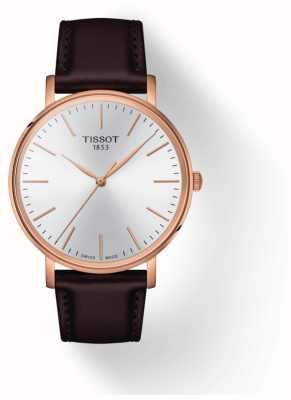 Tissot Men's Everytime | Silver Dial | Brown Leather Strap T1434103601100