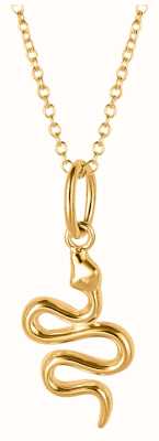 Elements Silver Gold Plated Sterling Silver Snake Pendant With Chain Necklace N4519