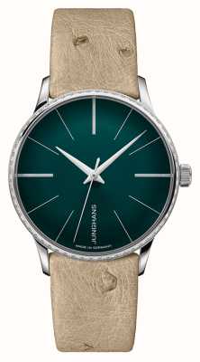 Junghans Meister Automatic Damen Green Sunray Brushed Dial Diamond Set 27/3240.00