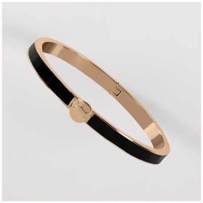 Radley Jewellery Cuba Street Bangle | Rose Gold Tone | Black Insert RYJ3202S