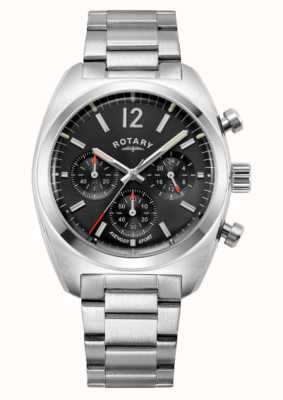 Rotary Men's Avenger Sport | Chronograph | Black Dial | Stainless Steel Bracelet GB05485/65