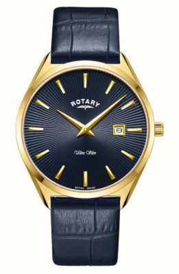 Rotary Men's Ultra Slim | Blue Dial | Blue Leather Strap GS08013/05