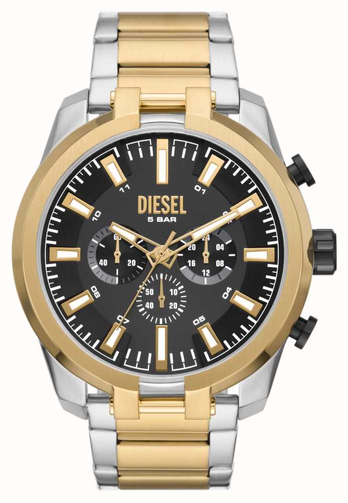 Diesel Split | Black Chronograph Dial | Two-Tone Stainless Steel Bracelet  DZ4625 - First Class Watches™ HKG