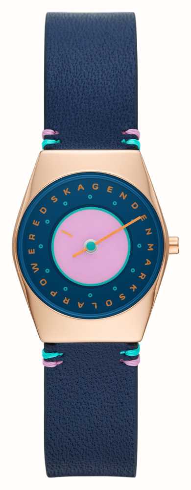 Skagen Women's Grenen Lille | Pink And Blue Dial | Blue Leather