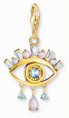 Thomas Sabo Evil Eye Charm | Gold Plated Sterling Silver | Crystal Set 1926-971-7