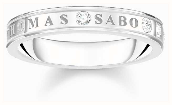 Thomas Sabo Logo Ring | Sterling Silver | Cubic Zirconia | Ring Size 54/N TR2253-051-14-54