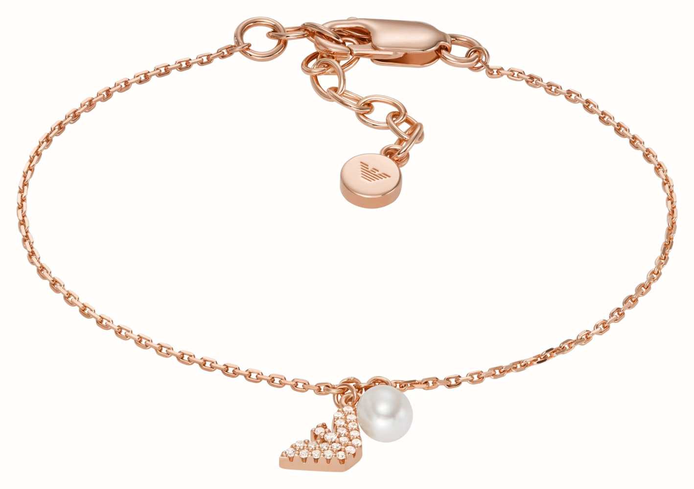 Emporio Armani Gold HKG Logo Bracelet And Pearl Rose Sterling - Watches™ First EG3575221 Silver | Class