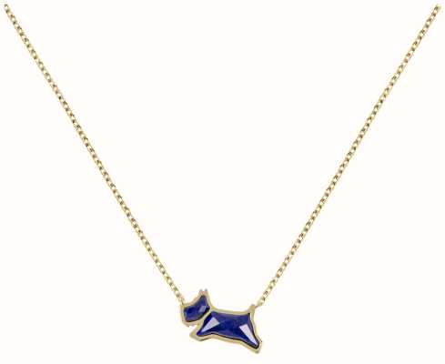 Radley Jewellery Blue Crystal Dog Necklace | Gold Tone RYJ2376