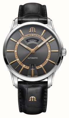 Maurice Lacroix Pontos Day Date (41mm) Anthracite Dial / Black Leather PT6358-SS001-333-2