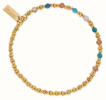 ChloBo Island Energy RADIANT AURA Coloured Beads Bracelet - Gold Plated GBSLA