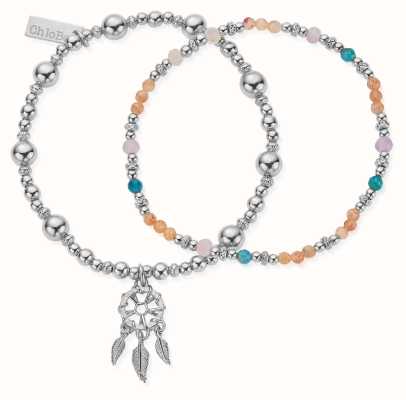 ChloBo Dusky Dreams | Set of 2 Bracelets | Sterling Silver | Coloured Beads SBSETSLA3290
