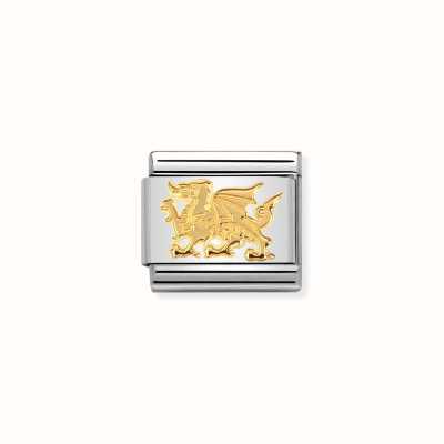 Nomination COMPOSABLE Classic ANIMALS WELSH DRAGON in Stainless Steel with Bonded Yellow Gold 030112/31