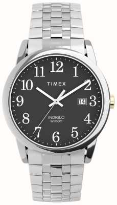 Timex Men's Easy Reader Black Dial / Stainless Steel Expandable Bracelet TW2V40200