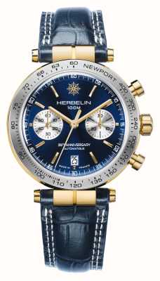 Herbelin Newport 35th Anniversary Automatic Limited Edition (350 Pieces) Blue Dial / Blue Leather 256T35