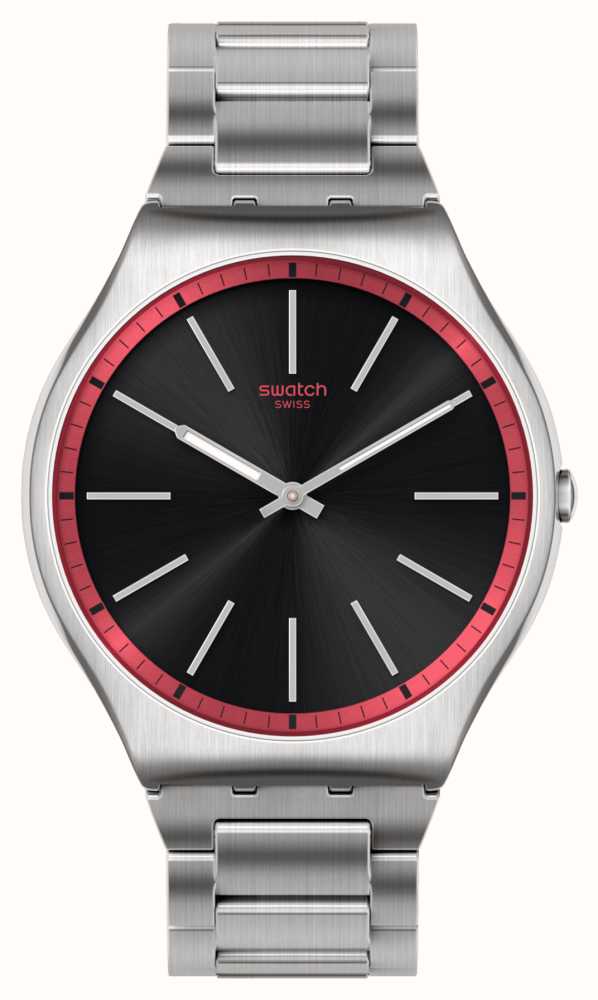 Swatch black 2024 stainless steel