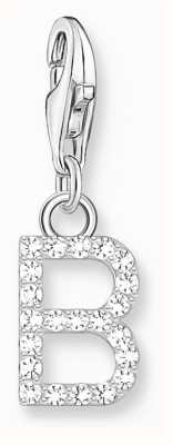 Thomas Sabo Charm Pendant Letter B With White Stones Sterling Silver 1942-051-14