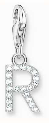 Thomas Sabo Charm Pendant Letter R With White Stones Sterling Silver 1955-051-14