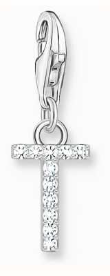 Thomas Sabo Charm Pendant Letter T With White Stones Sterling Silver 1957-051-14
