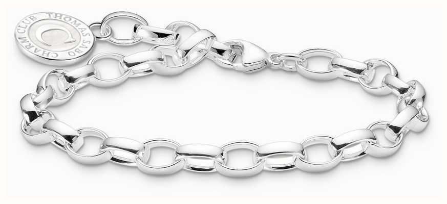 Thomas Sabo Charm Bracelet With Shimmering White Cold Enamel Sterling Silver 15cm X0285-007-21-L15