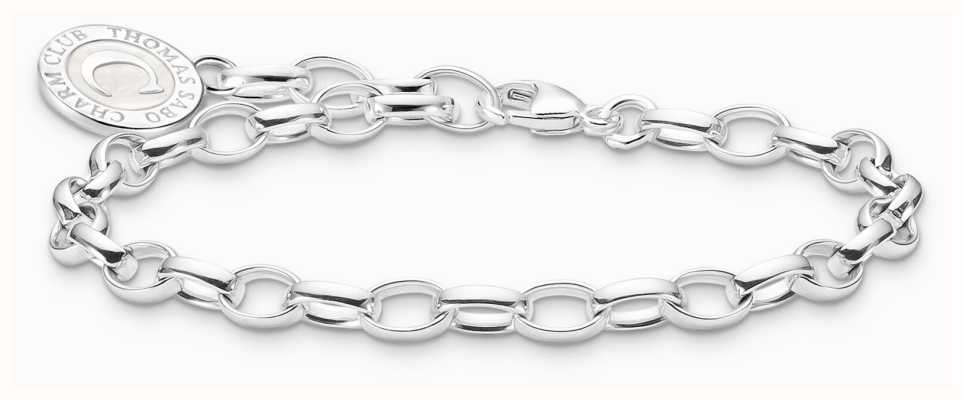 Thomas Sabo Charm Bracelet With Shimmering White Cold Enamel Sterling Silver 17cm X0287-007-21-L17