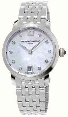 Frederique Constant Women's Classic Slimline (30mm) Mother-of-Pearl Dial / Stainless Steel Bracelet FC-220MPWD1S26B