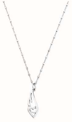 ChloBo Delicate Cube Chain Interlocking Heart And Angel Wing Necklace Sterling Silver SNDC3238
