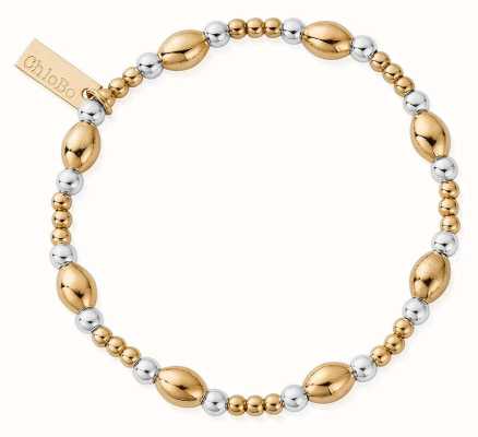 ChloBo Gold and Silver Mixed Metal Cute Oval Bracelet GMBCOR