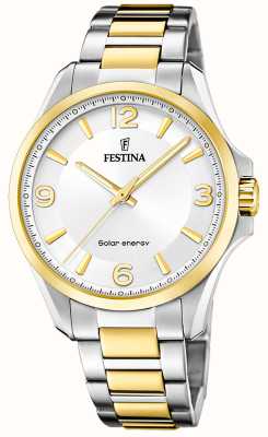Festina Men's Solar Energy (41.5mm) White Dial / Two-Tone Stainless Steel Bracelet F20657/1