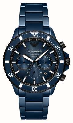Armani Exchange Men\'s AX1327 Dial - Strap | Blue | HKG First Silicone Blue Chronograph Watches™ Class