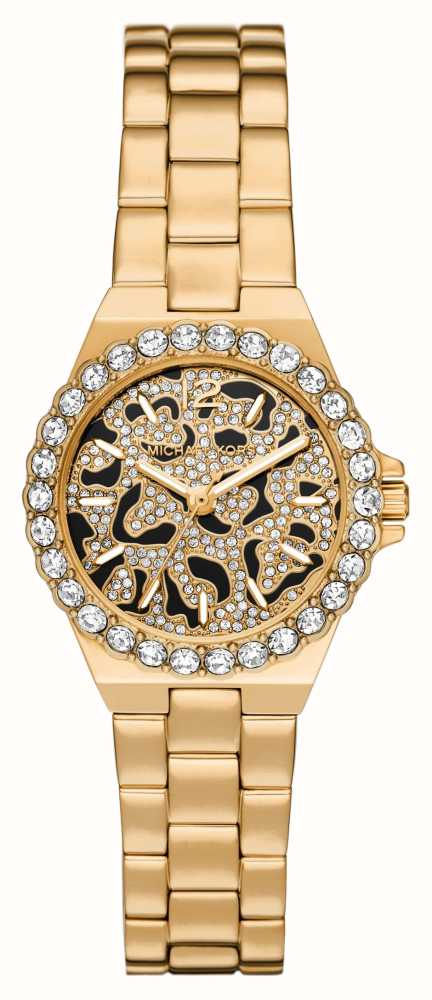 Michael Kors Lennox (30mm) Black And Gold Crystal Dial / Gold-Tone  Stainless Steel MK7394 - First Class Watches™ HKG