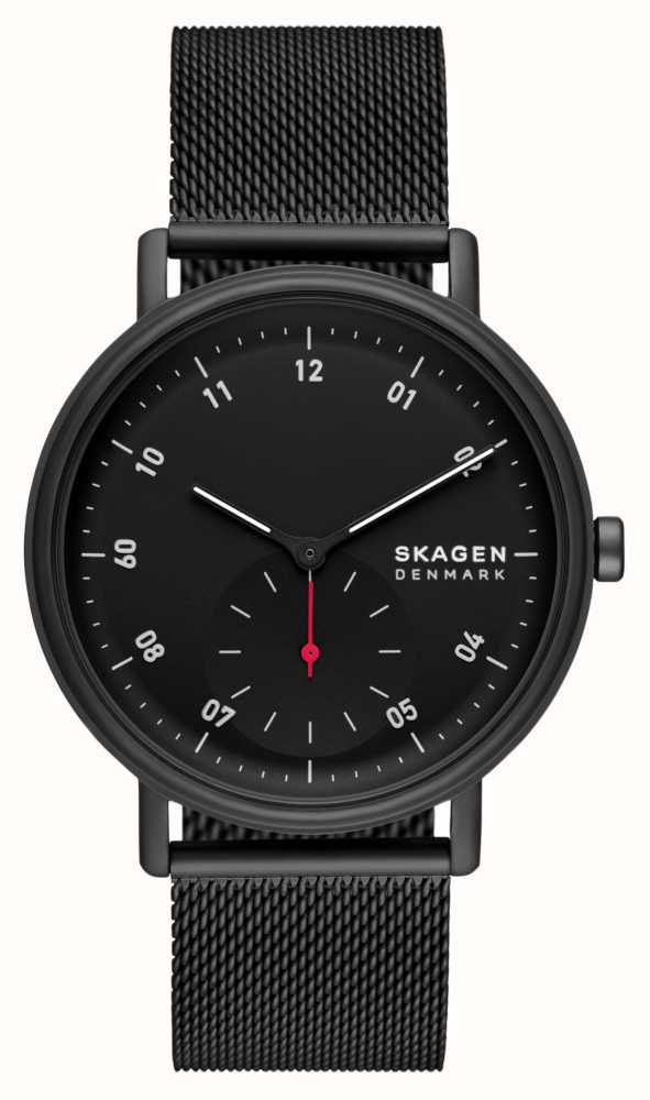 Skagen Kuppel (44mm) Black Dial / Black Steel Mesh Bracelet