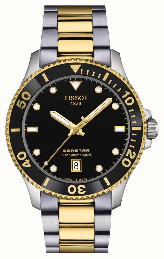 Tissot Seastar 1000 40mm Black Dial Two Tone Stainless Steel