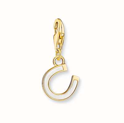 Thomas Sabo Yellow Gold Plated With White Cold Enamel Horse Shoe Charm 2018-427-14