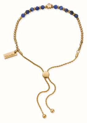 ChloBo Phases of the Goddess MIDNIGHT STAR Adjustable Sodalite Bracelet - Gold Plated GBASFB