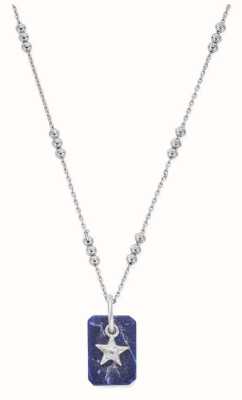 ChloBo Phases of the Goddess Triple Bobble Chain Sodalite Star Necklace - 925 Sterling Silver SNTBB3382