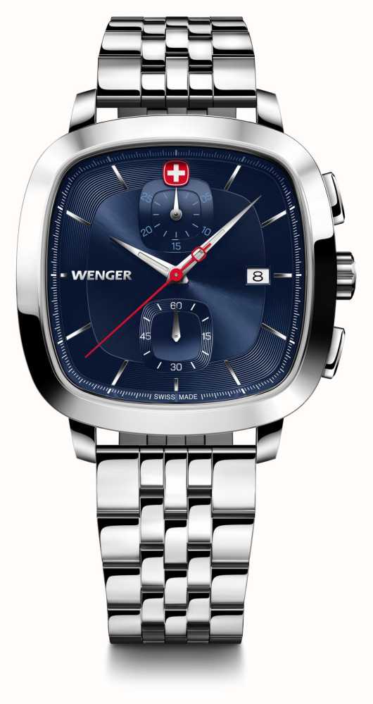 Wenger Men s Vintage Classic Chrono 40mm Blue Dial Stainless